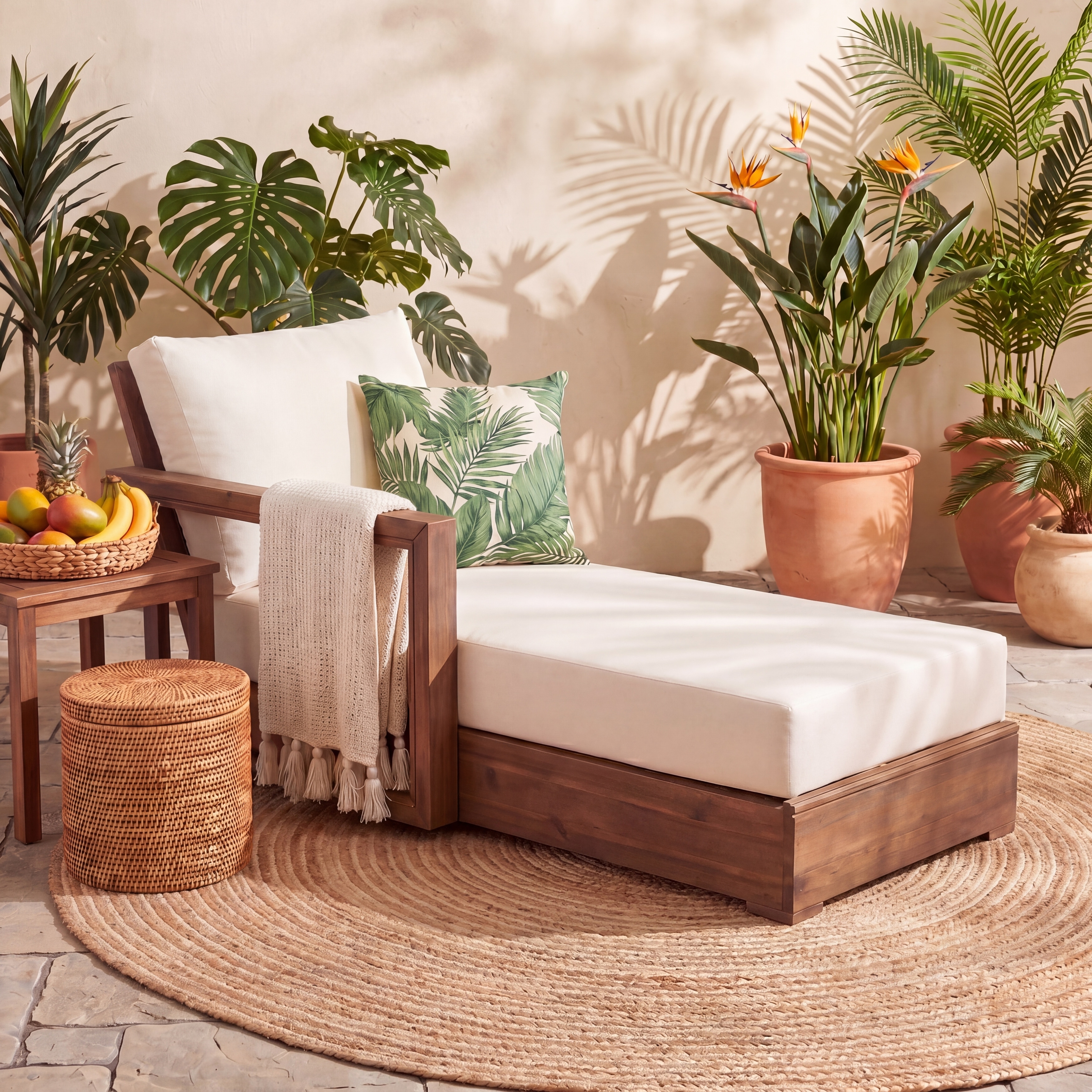 Christopher Knight Home - Westchester Modern Outdoor Daybed Sofa with Solid Acacia Wood Frame & Removable Cushion