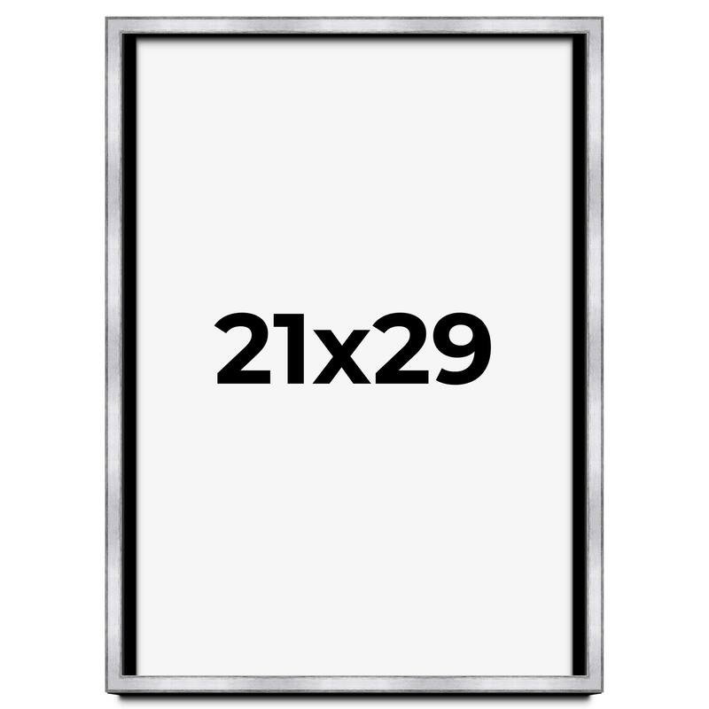 21x29 Shadow Box Frame Silver | 1.375 Inches Deep Real Wood