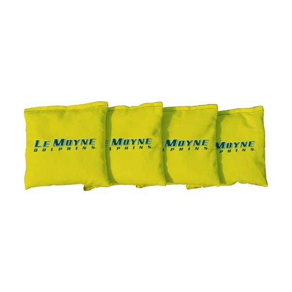 slide 2 of 3, Le Moyne Dolphins Yellow Cornhole Bags All-Weather Resin Filled