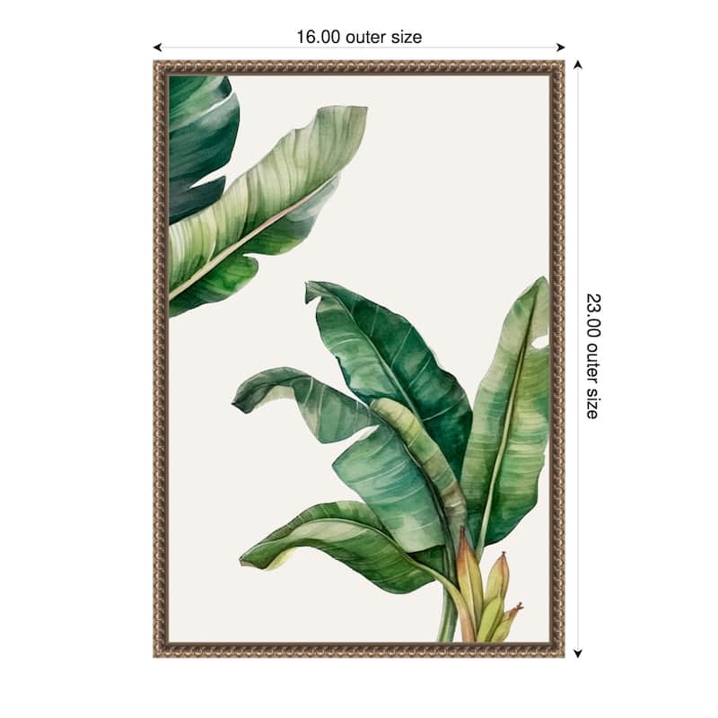 Green Leaves by Elizabeth C (16 x 23 in.), Framed Canvas Wall Art Print