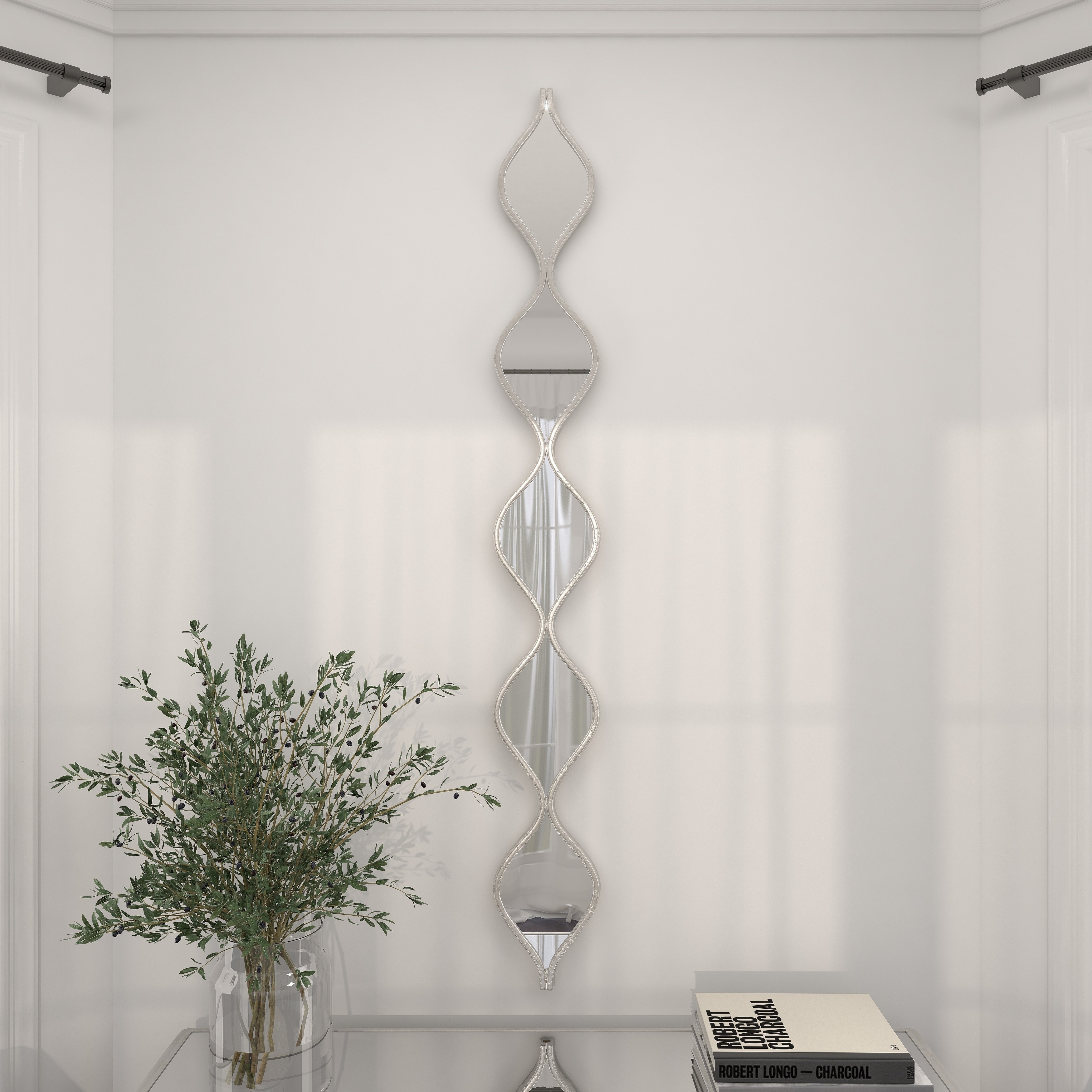 Metal Slim Stacked Chain 5 Layer Wall Mirror with Various Pattern
