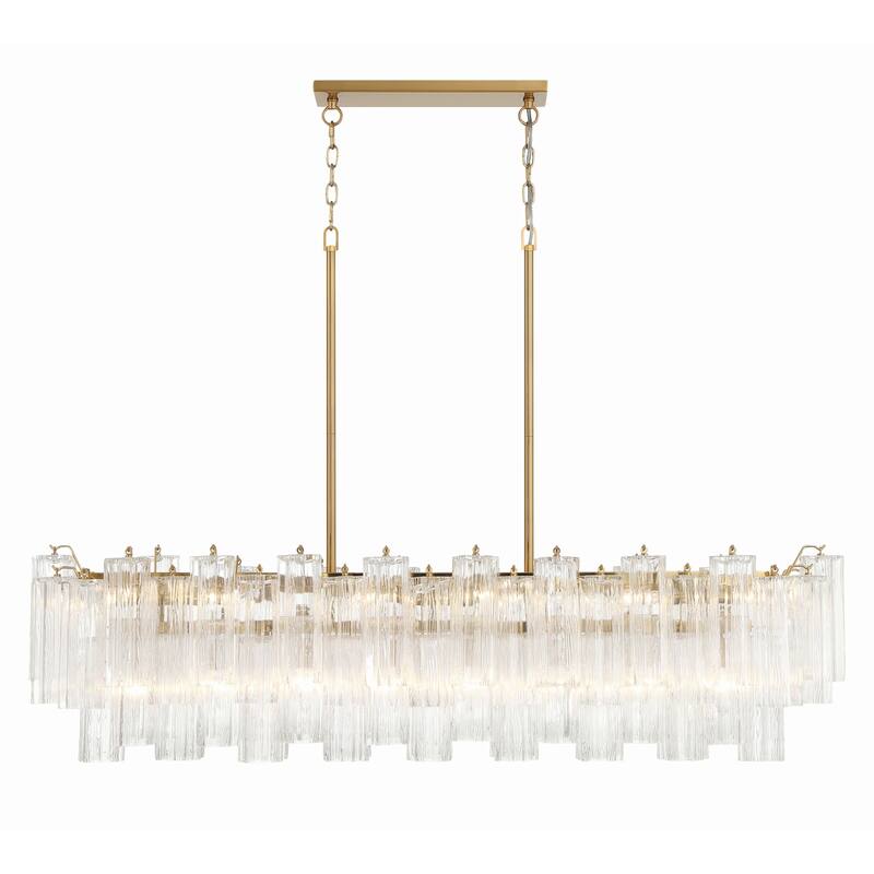 Crystorama Lighting Group ADD-317-CL Addis 14 Light 52" Wide Crystal - Aged Brass
