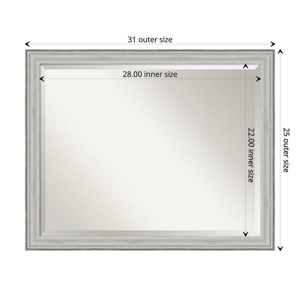 Beveled Wood Wall Mirror - Bel Volto Silver Frame