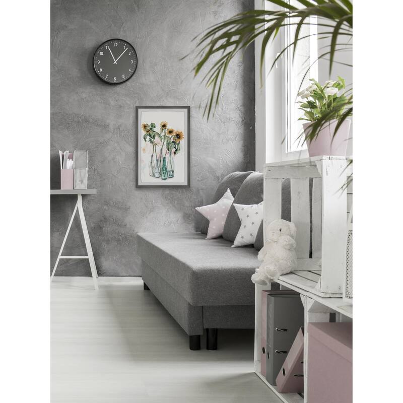 Sunflower and Wilted Leaves II Framed Wall Art, Floral Delight - A Blooming Accent for Your Living Space