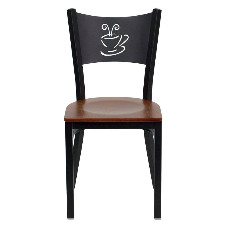2 Pack Coffee Back Metal Restaurant Chair - 17.25"W x 20"D x 33.25"H