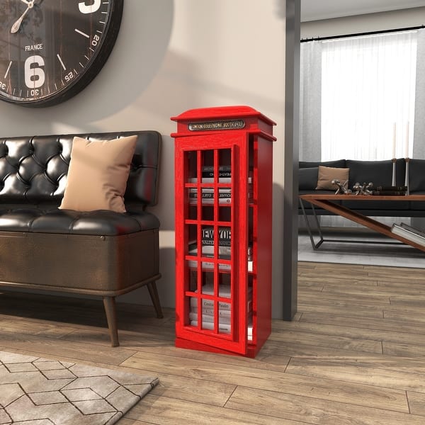 Vintage British Style London Telephone Booth Kiosk Book Organizer Metal