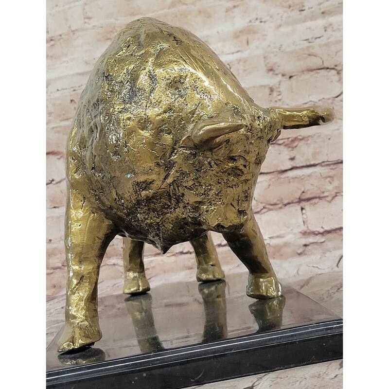 Gold Imitative Bull - Bronze Metal Sculpture Statue Signed Numbered Original Art