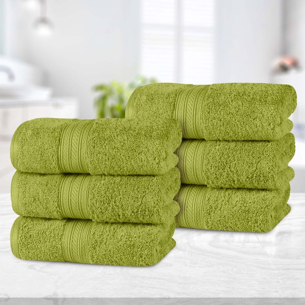Superior Atlas Cotton Plush Absorbent Heavyweight Hand Towel Set of 6