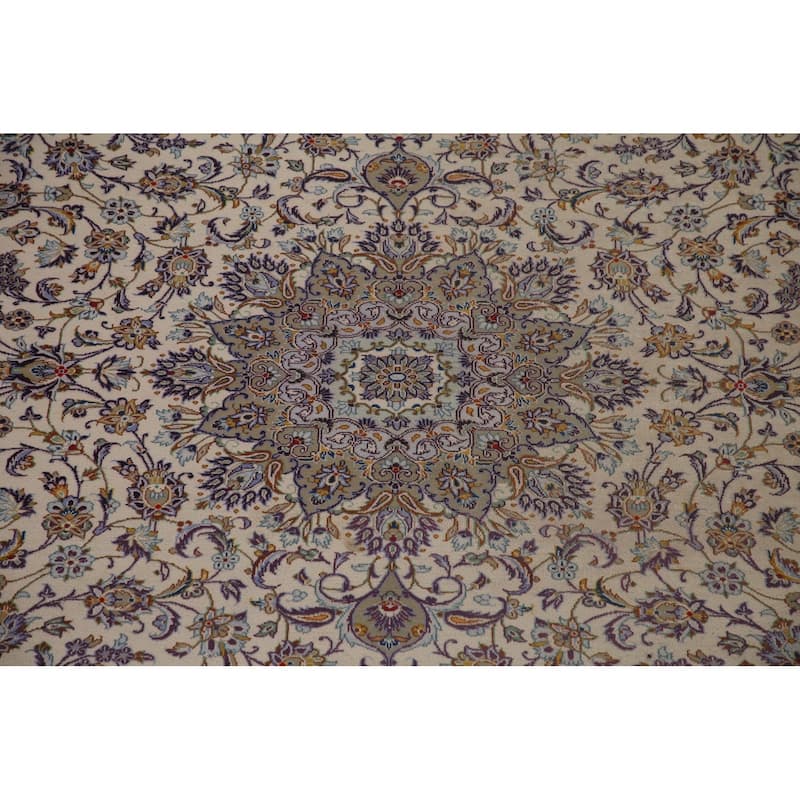 Traditional Kashan Persian Vintage Rug Bedroom Handmade Wool Carpet - 9'9" x 13'5"