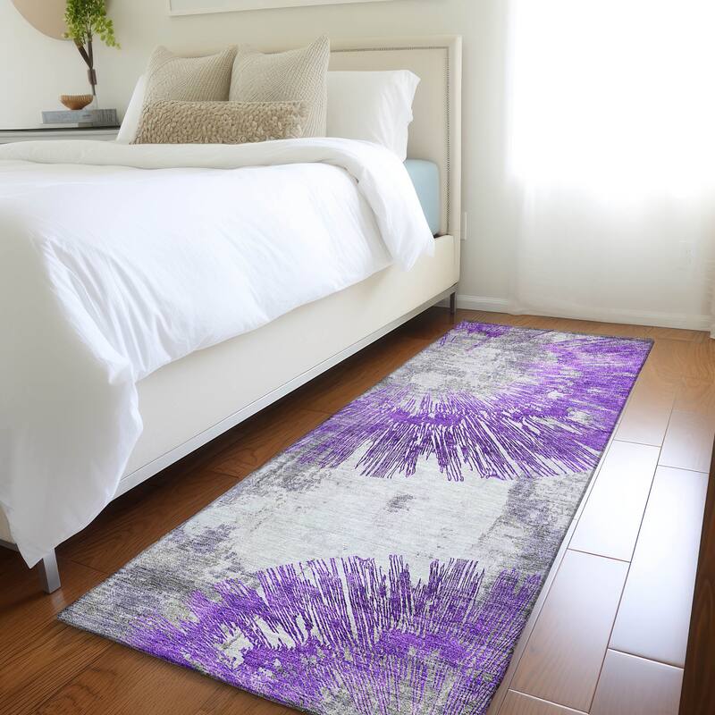 Machine Washable Indoor/ Outdoor Chantille Contemporary Starburst Rug