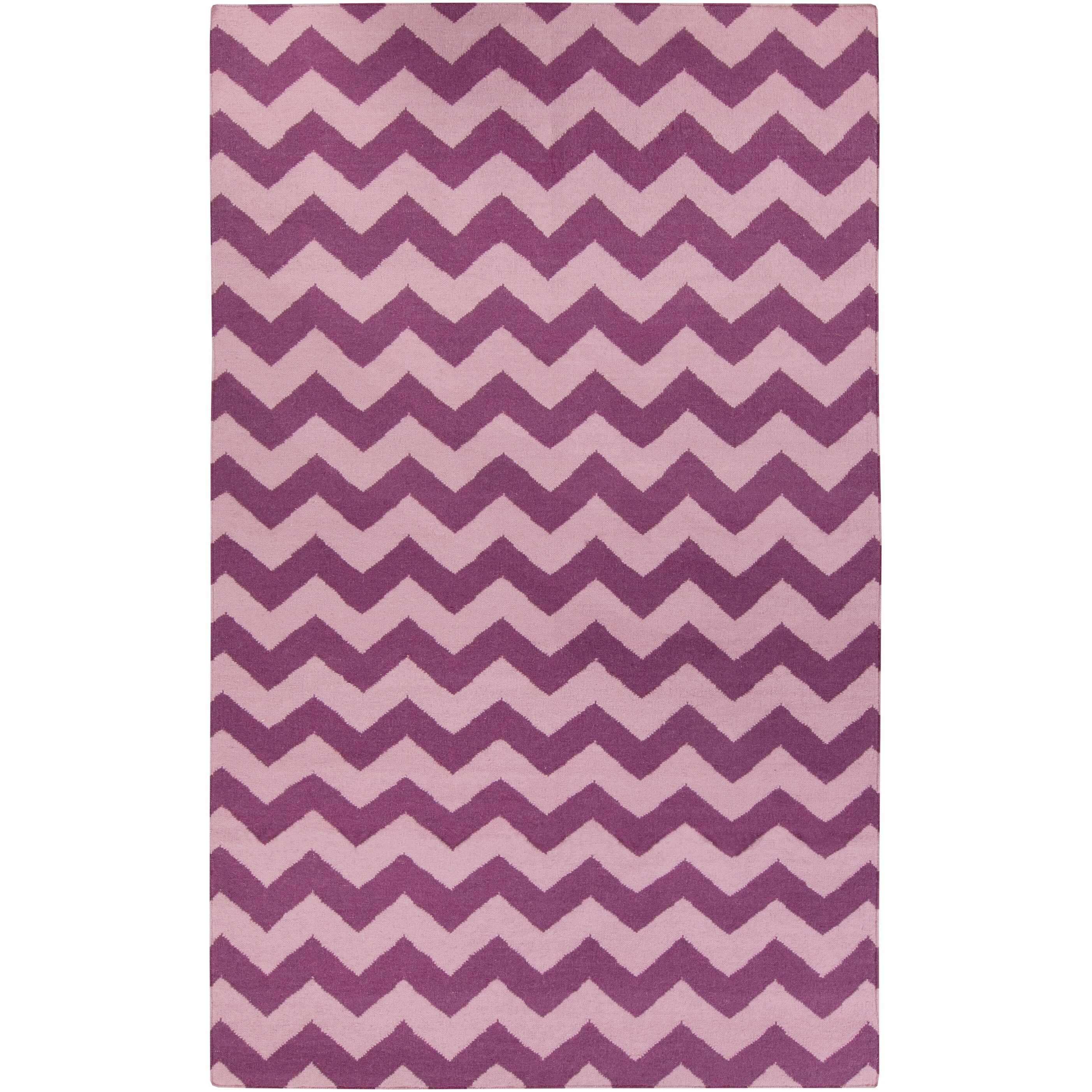 Hand Woven Dali Flatweave Chevron Wool Area Rug On Sale Overstock 9511944 Purple 8 X 11