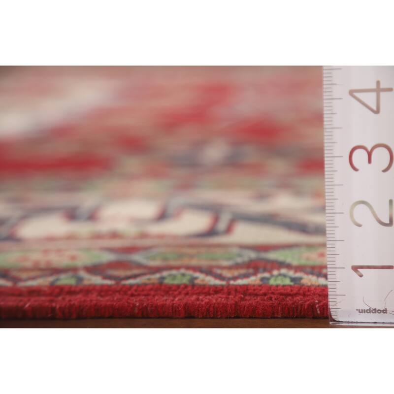 Hand Knotted Oriental 100% Wool Carpet Traditional Geometric Red Kazak Area Rug - 9' 8'' X 6' 6''
