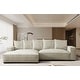 preview thumbnail 3 of 59, Transitional Luxe Upholstered Living Room Sectional 106.7 inch Ivory - Left Facing