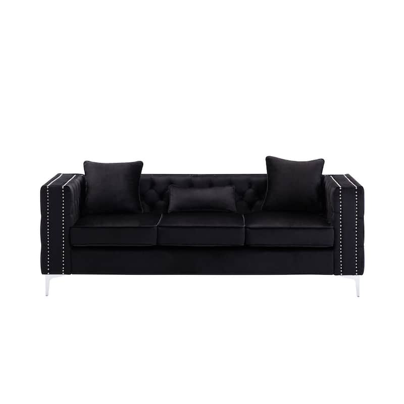Velvet Sofa with Button Tufted