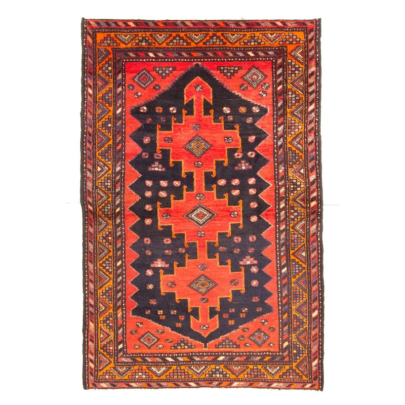 ECARPETGALLERY Hand-knotted Konya Anatolian Navy Wool Rug - 4'2 x 6'8