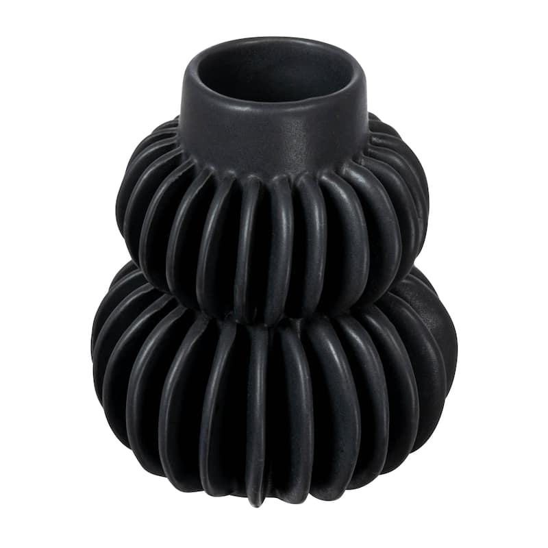 Decorative Pleated Stoneware Vase