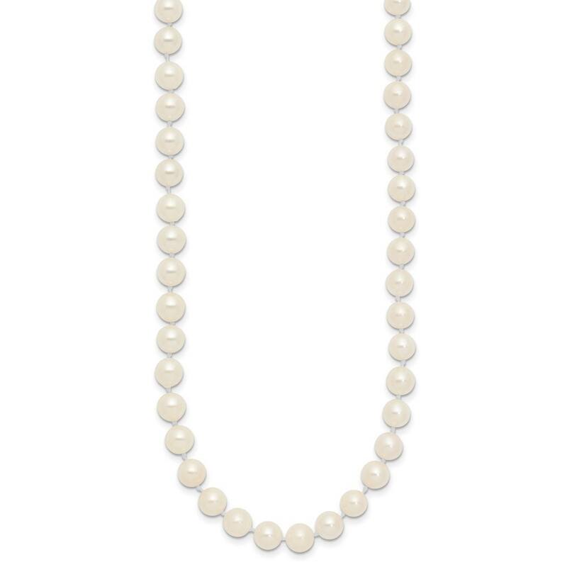 Curata 14k Yellow Gold Pearl clasp 5-5.5mm White Akoya SW Freshwater Cultured Pearl Bracelet - 7 Inch