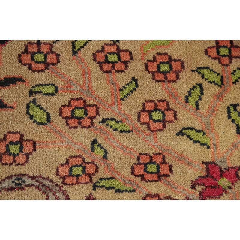 Hand Knotted Oriental 100% Wool Carpet Traditional All-Over Brown Ziegler Area Rug - 12' 2'' X 8' 8''