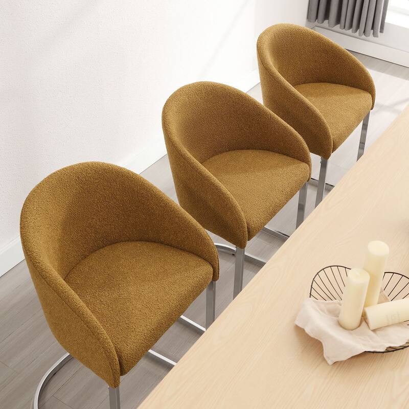 26" Fabric Upholstered Counter Height Bar Stools with Arms - 37" H x 22.4" W x 22" D