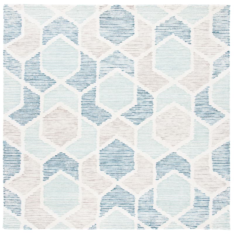 SAFAVIEH Handmade Precious Yamilet Wool Rug - 6' Square - Turquoise