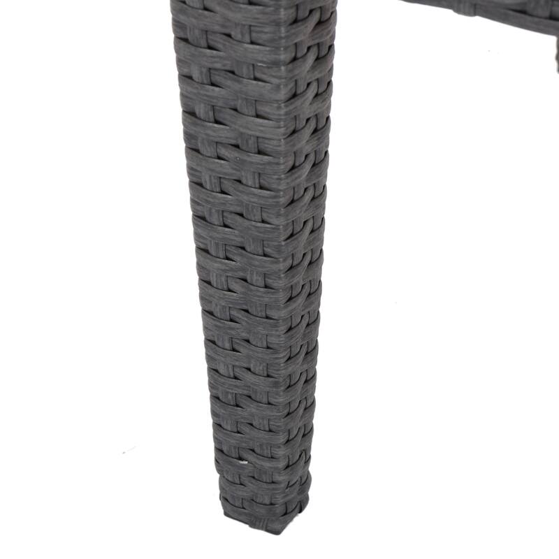 Outdoor Antibes Wicker Side Table, Accent Table, Grey - 15.32