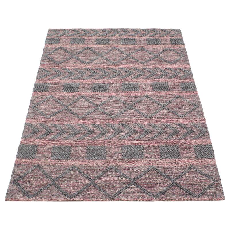 ECARPETGALLERY Braid weave Sienna Dark Grey Wool Rug - 4'11 x 8'4