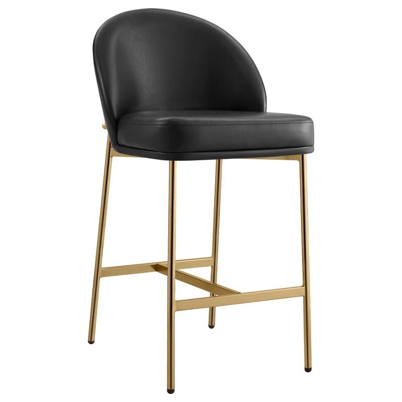 Spruce & Spring Upholstered Counter Bar Stool with Metal Frame