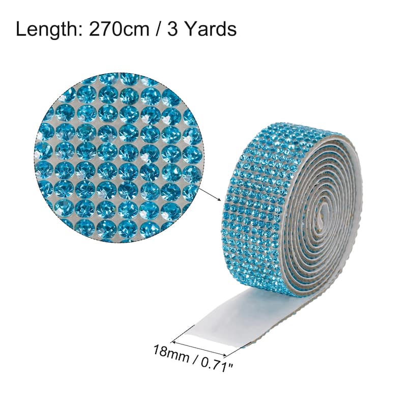3Roll 3 Yards 8mm Diamond Ribbon White - Light Blue - 18mm