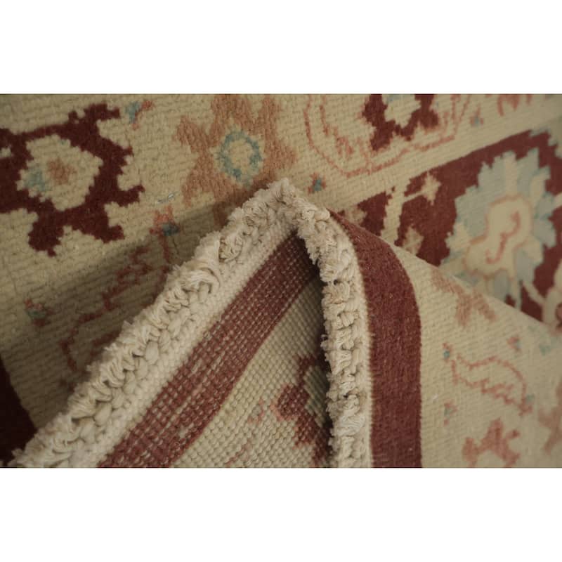 Hand Knotted Oriental 100% Wool Carpet Traditional All-Over Oranges & Rust Ziegler Area Rug - 3' 9'' X 2' 0''