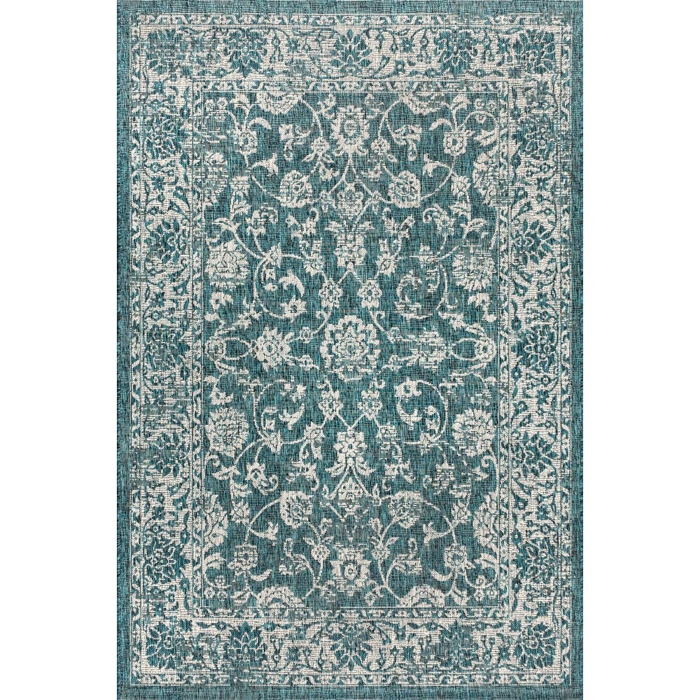 JONATHAN Y Sinjuri Bohemian Textured Weave Floral Indoor/Outdoor Area Rug