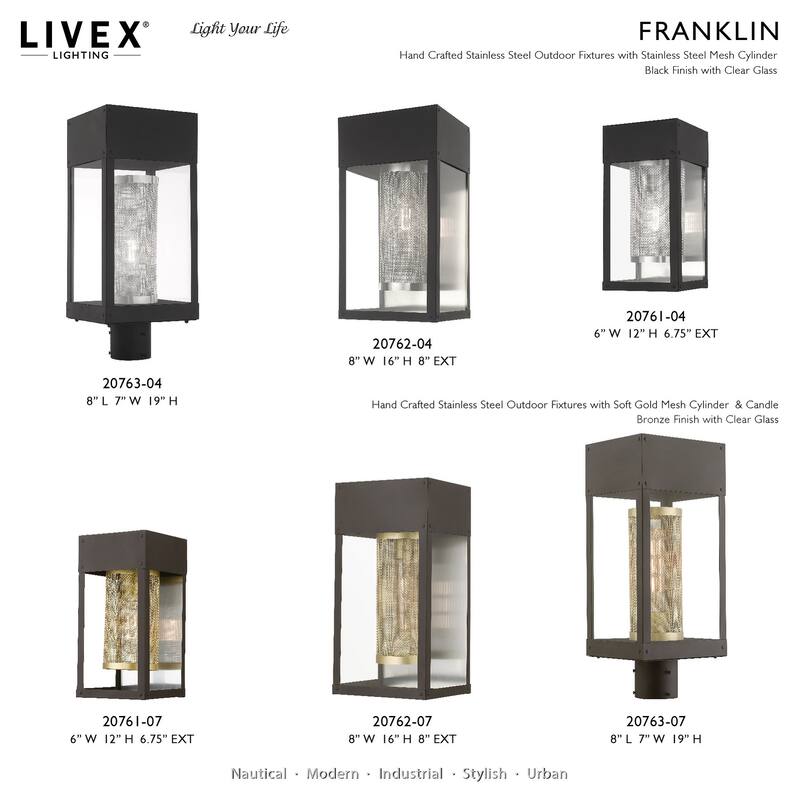 Livex Lighting 20763 Franklin 19" Tall Post Light