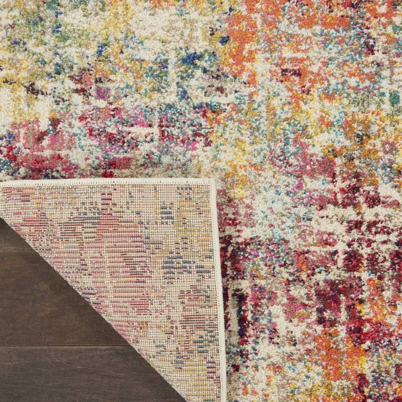 Power Loomed Distressed Abstract Modern Non Skid Stain Resistant Area Rug - 120' X '26' X '0.5