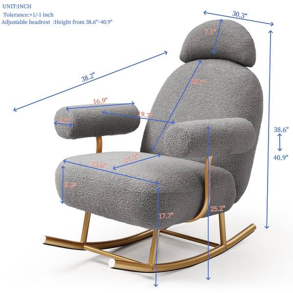 Target Sherpa Rocking Chair Sherpa Fabric Nursery Rocking Chair Metal Frame Upholstered Rocking ...