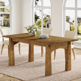63-inch Farmhouse Solid Wood Dining Table - Bed Bath & Beyond - 43366985