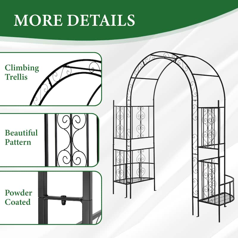 Black Iron Garden Stake Decor with Rustproof Powder Coated Frame for Outdoor Landscaping - 78” x 23” x 83.9”