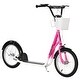 preview thumbnail 1 of 3, Adjustable Kick Scooter with Inflatable Tires, Dual Brakes, Basket, and Kickstand - Perfect for Kids and Teens Pink