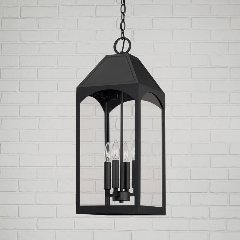 Burton 4-light Black Outdoor Hanging Lantern