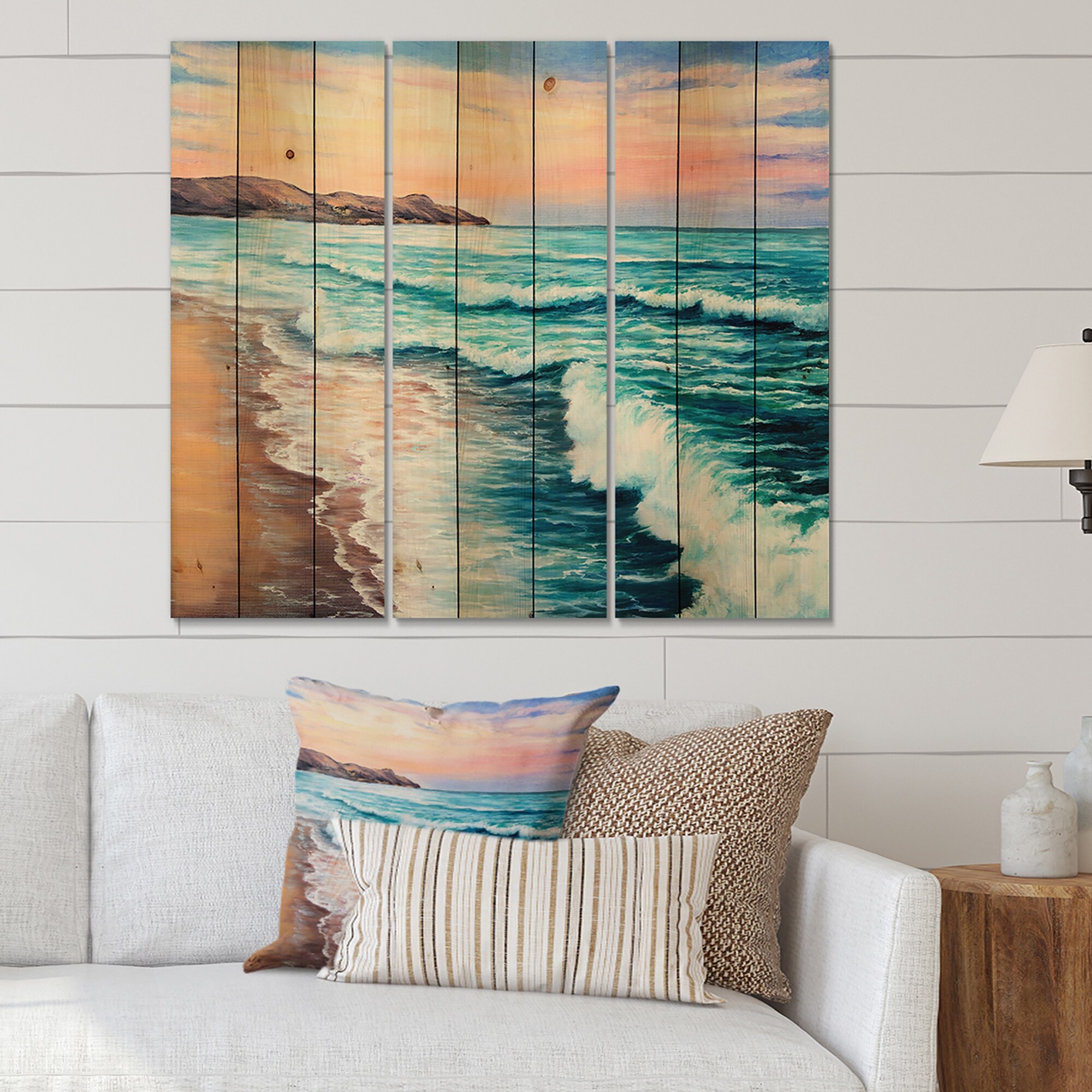 Designart 'Morning Light On The Ocean Waves III' Nautical &-image