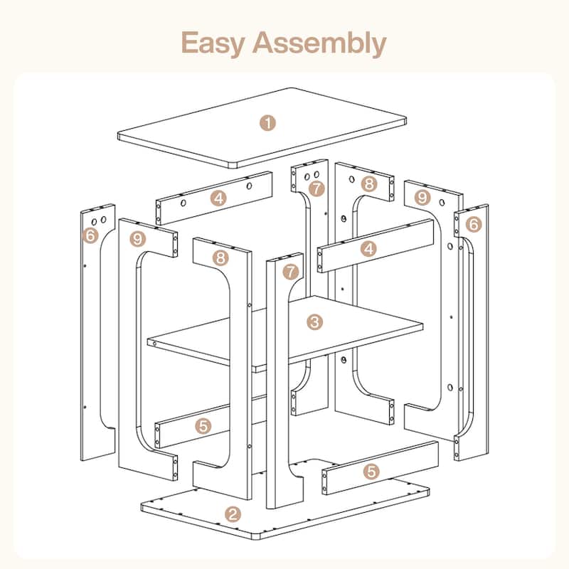 23.6" End Table with Storage Shelves, 3-Tier Side Table for Living Room