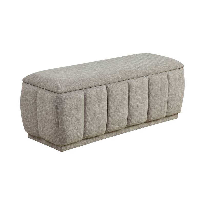 Modern Taupe Storage Bench Cushion Seat - taupe