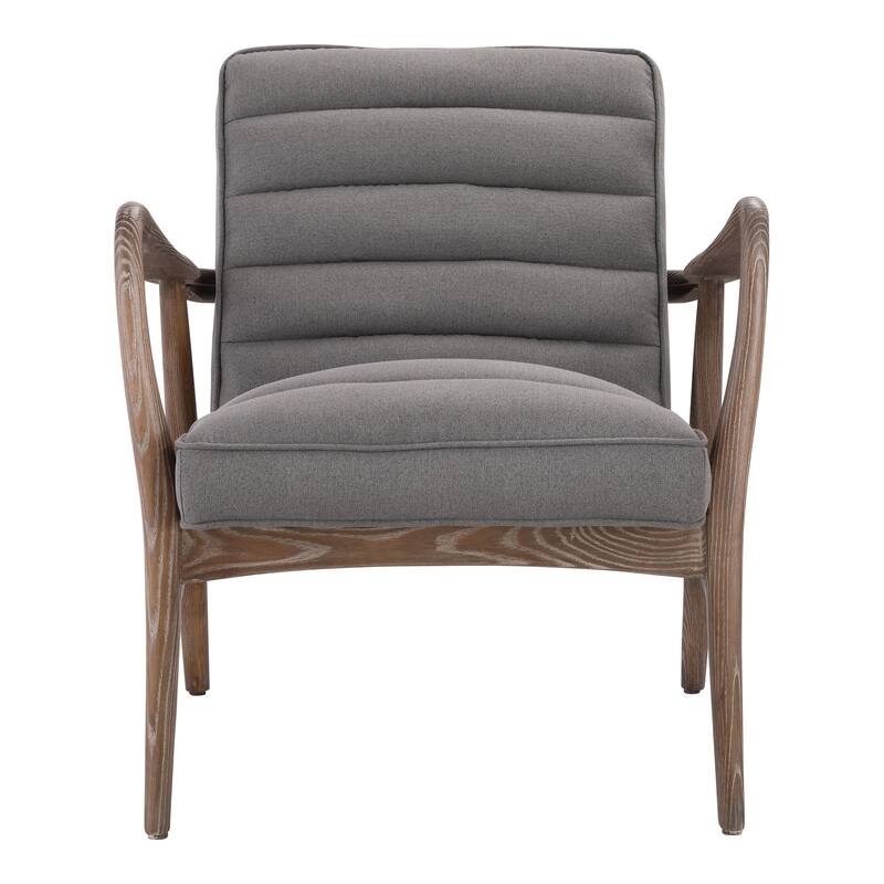Aurelle Home Ash Wood and Upholstery Arm Chair - 30" wide x 27" deep
