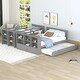 preview thumbnail 12 of 10, Pine Wood Twin over Full Bunk Bed with Trundle and Storage