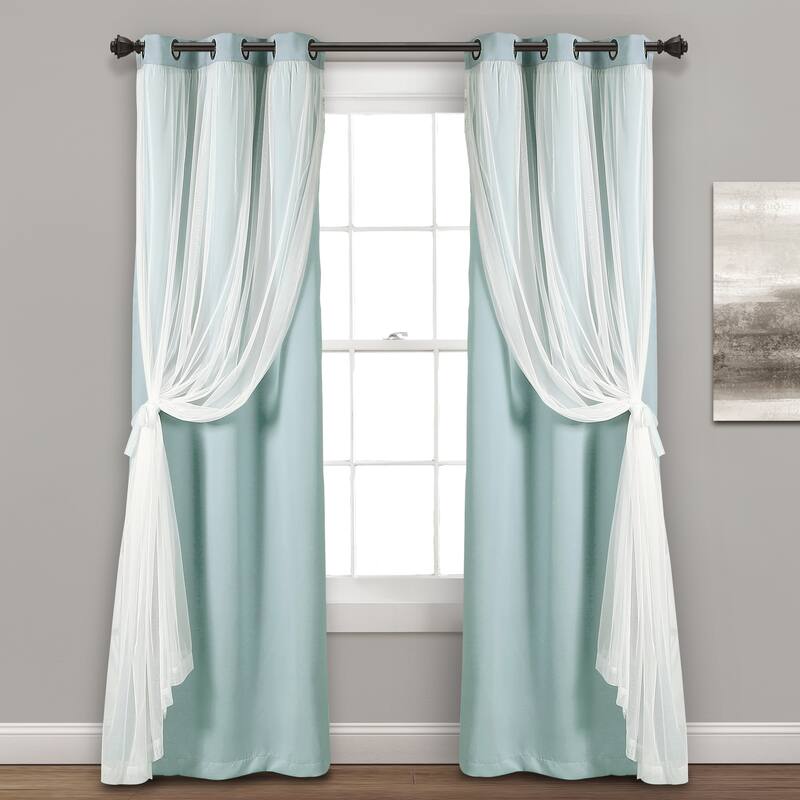 Lush Decor Grommet Sheer Panel Pair with Insulated Blackout Lining