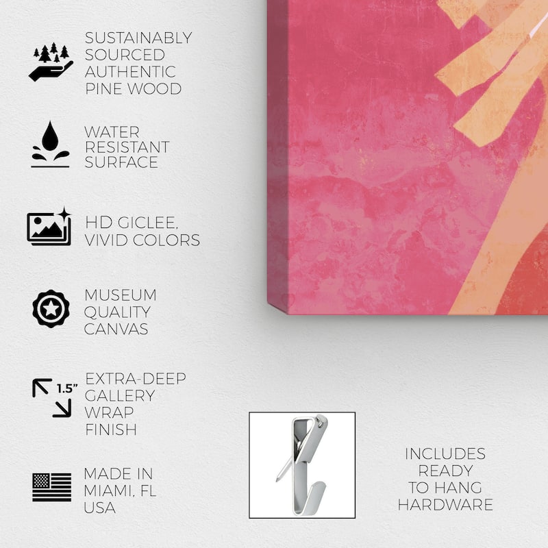 Wynwood Studio Canvas Abstract Pink Sunset Floral Pink and Modern & Contemporary Wall Art Canvas Print