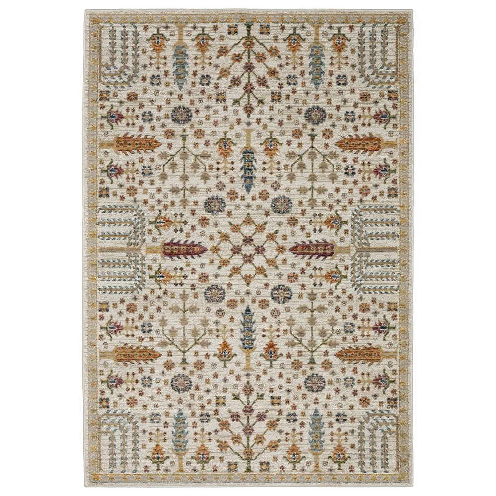 Style Haven Adalynn Ancient Traditions Ivory/Gold Area Rug