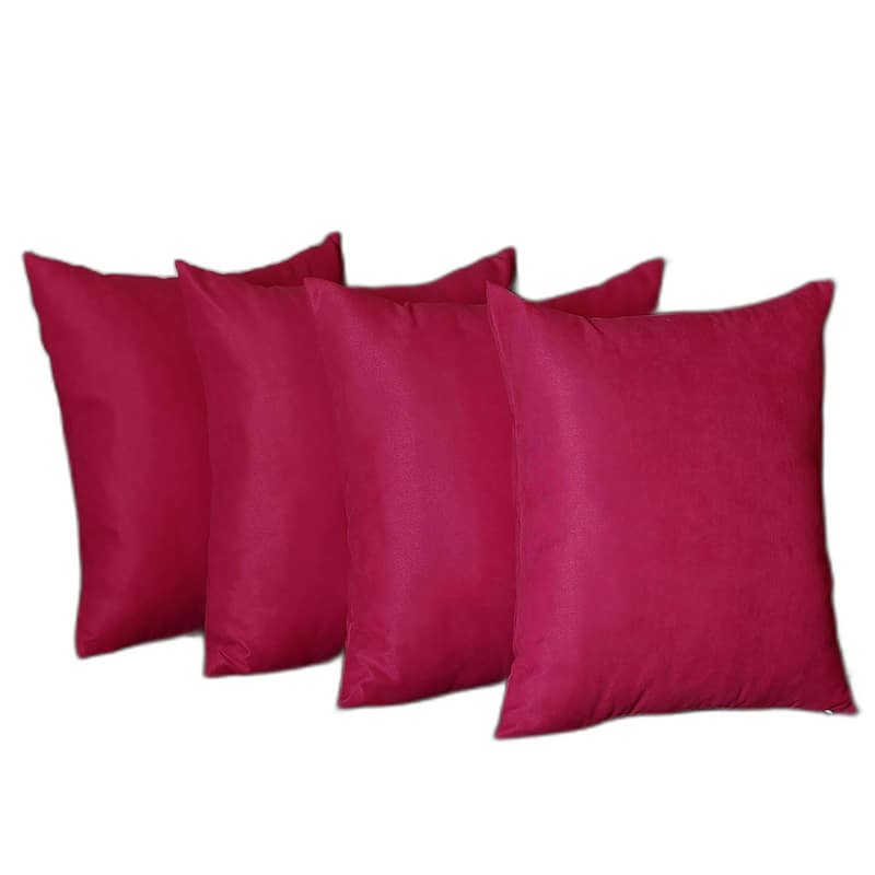 HomeRoots Set Of Four 20" X 20" Pink Polyester Zippered Pillow Cover