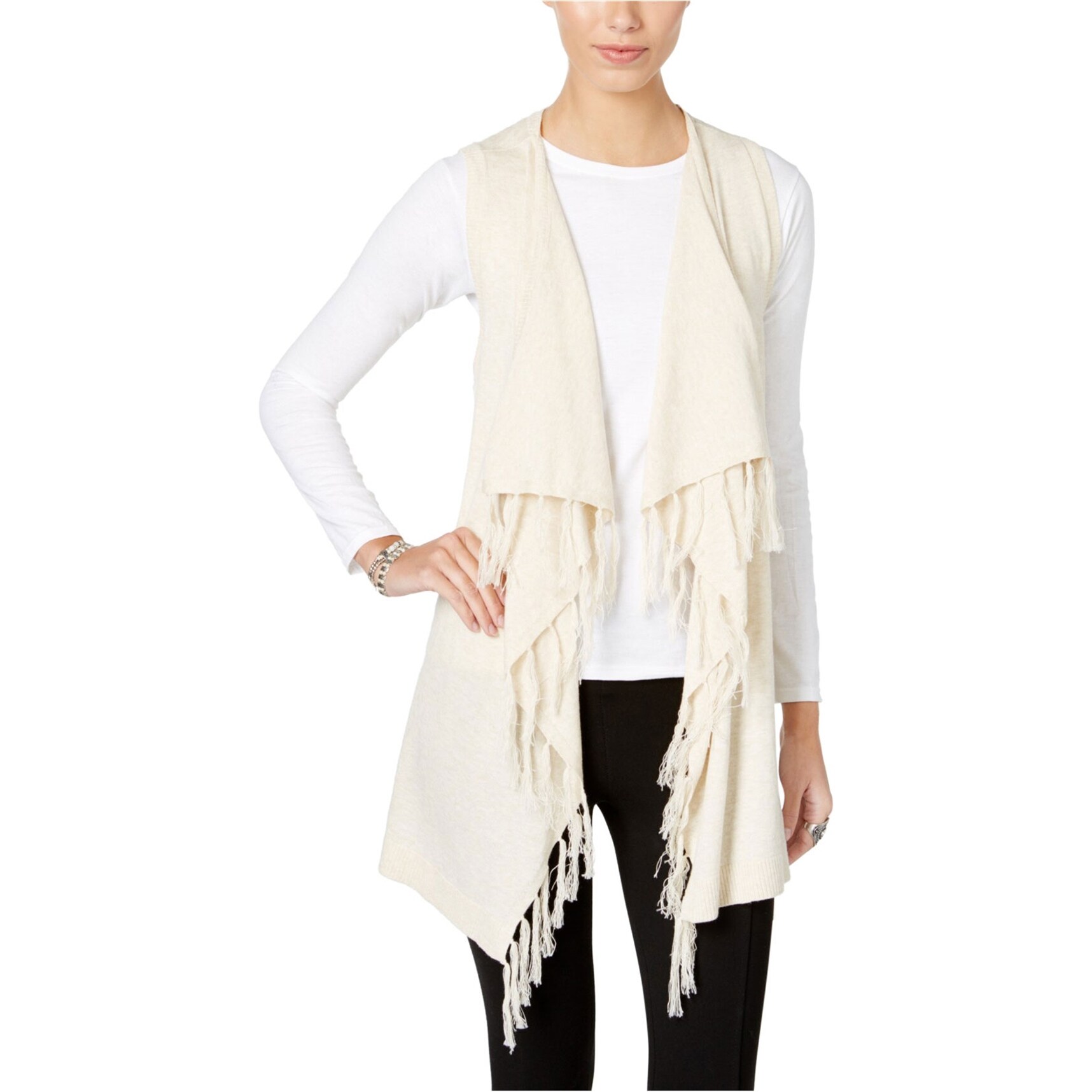 long fringe cardigan sweater