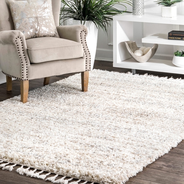 The Gray Barn Tall Pines Solid Ombre Tassel Shag Area Rug