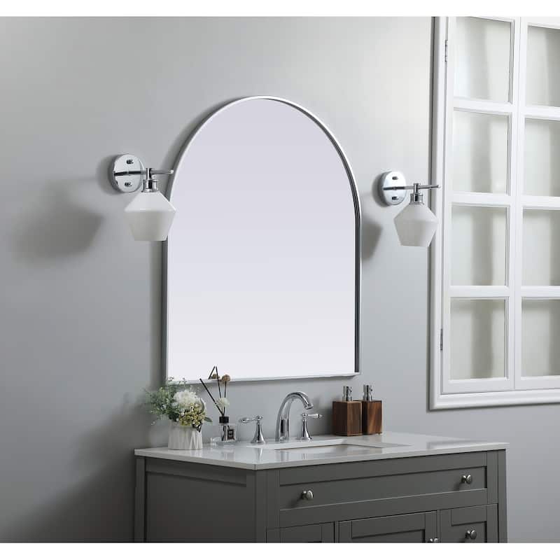 Indigo Home Metal Frame Arch Mirror 33x36 Inch