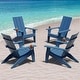 preview thumbnail 3 of 14, WINSOON All-Weather HIPS Outdoor Adirondack Chairs with Cup Holder (Set of 4)